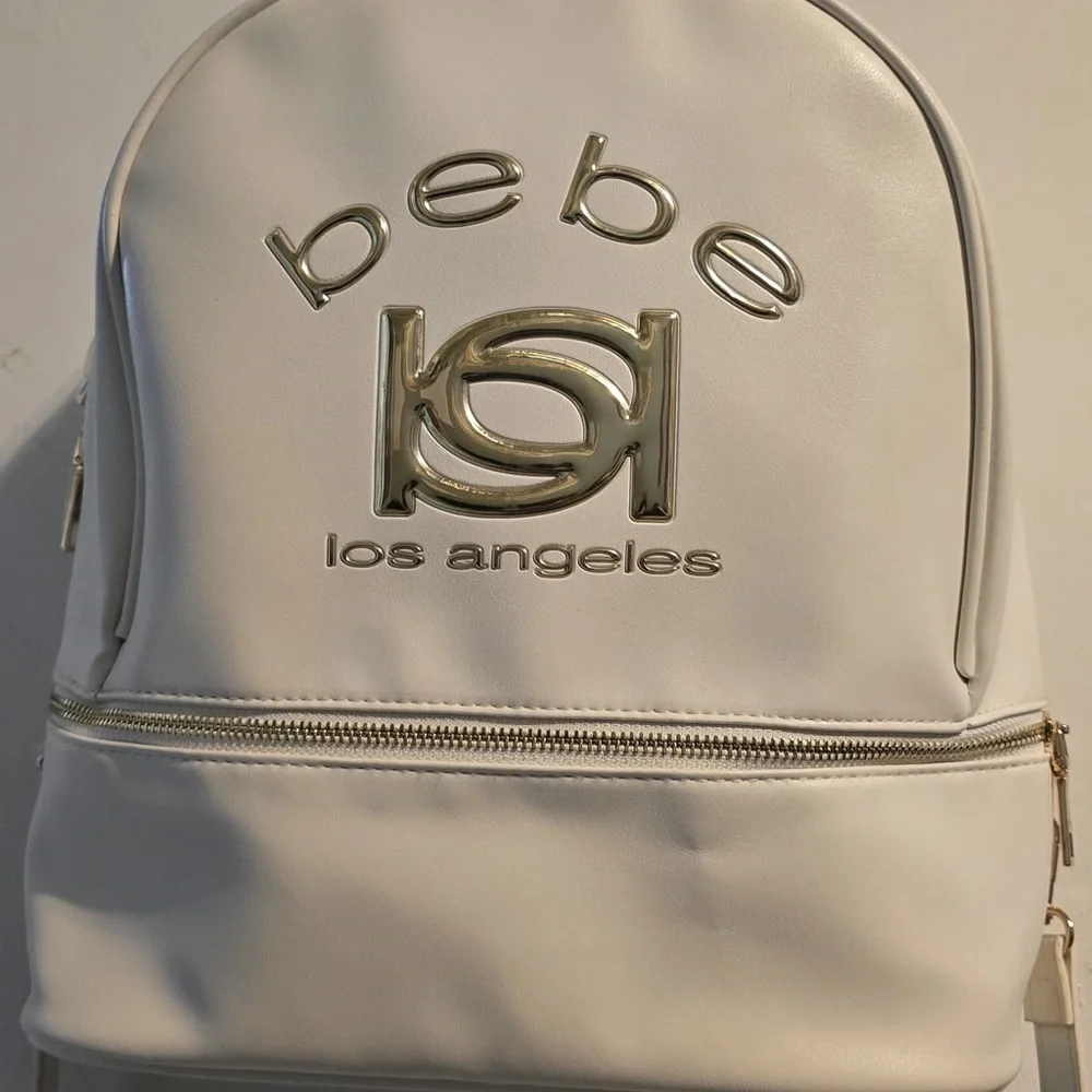 Bebe Cream Backpack with Gold Accents